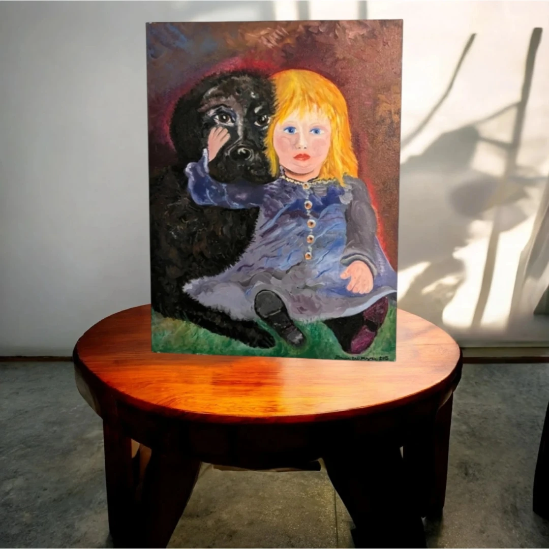 Oil on canvas "Olivia and Charlie"