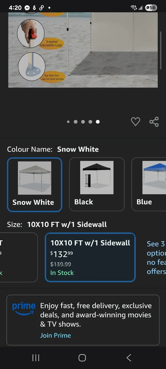 10X10 FT Pop Up Canopy Tent w/1 Sidewall image indicator(7)