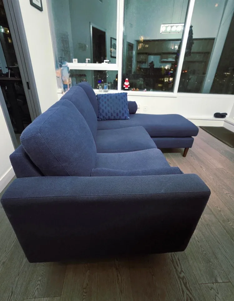 Blue Cozey Couch with Chaise Lounge image indicator(2)
