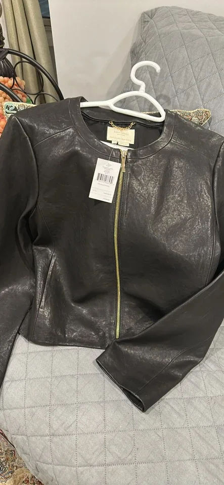 Kate Spade Black Leather Jacket - Size 14