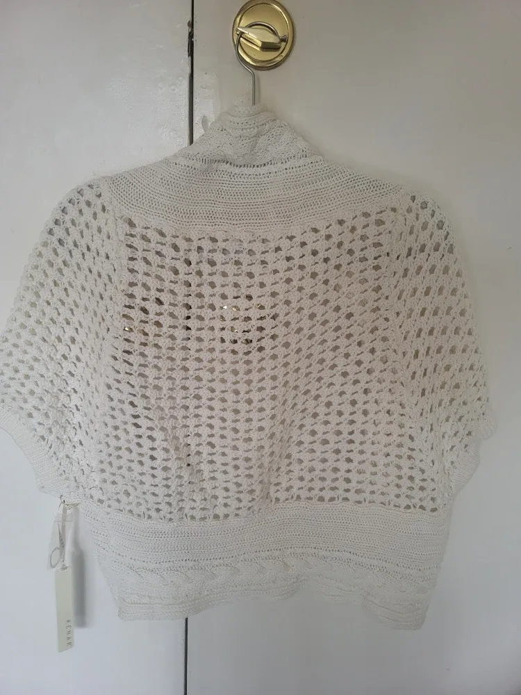 Kenar White Cotton Shrug - Size L/G image indicator(2)