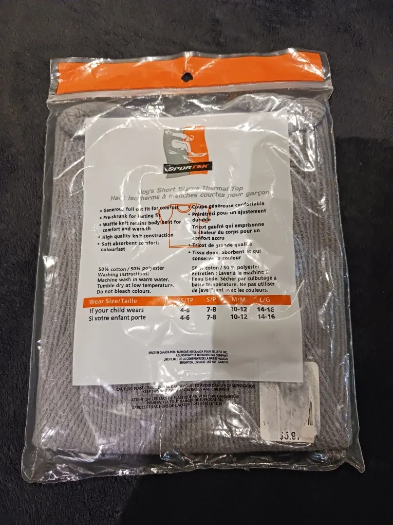 New Sportek Boy's Thermal Top Size XS/TP #Cleanout image indicator(2)