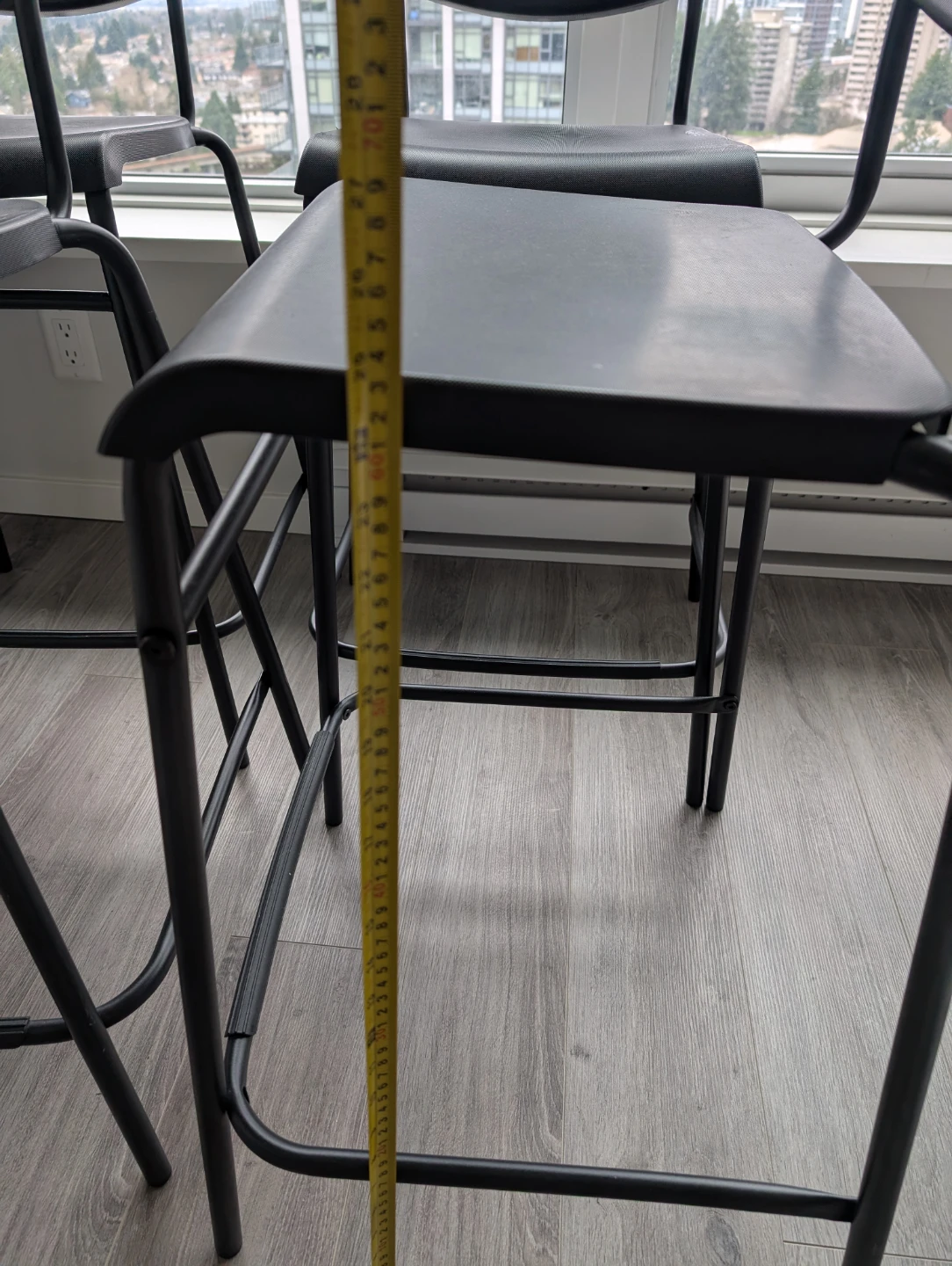 Set of 4 Black Bar Stools - photo 5