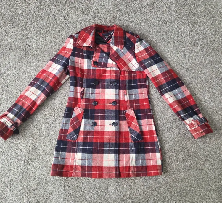 Tommy Hilfiger Plaid Coat - Size S