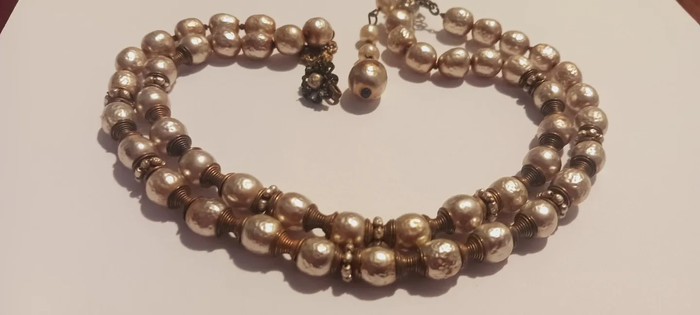 Miriam Haskell UNSIGNED Baroque Pearl Necklace