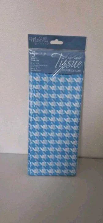 Mill Brook Studio Gift Wrap Tissue - Blue Houndstooth