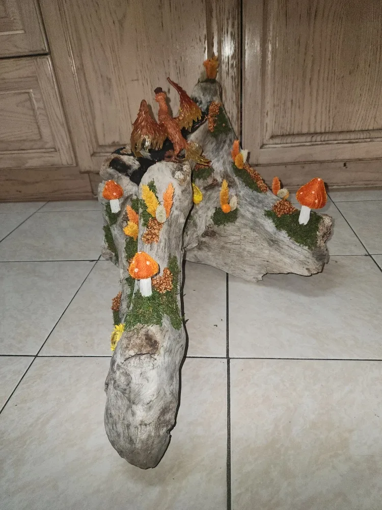 Driftwood Art with Phoenix Figurine image indicator(3)
