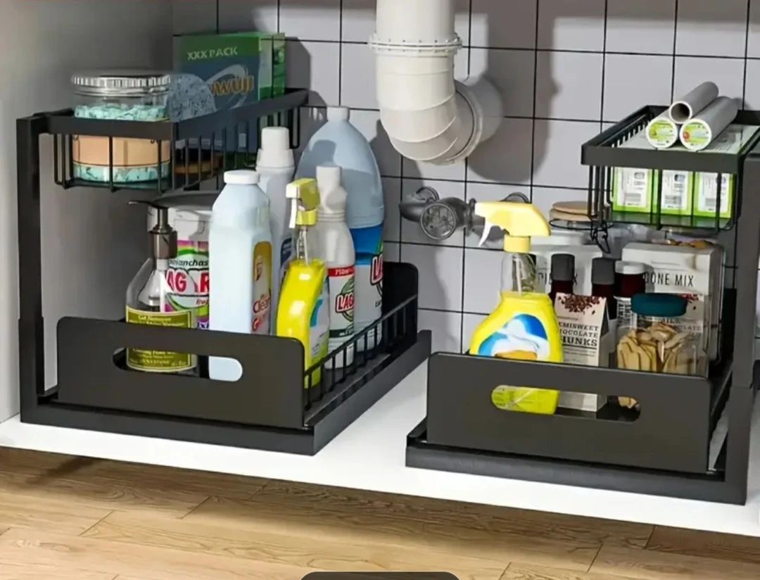 New Black 2-Tier Under Sink Organizer