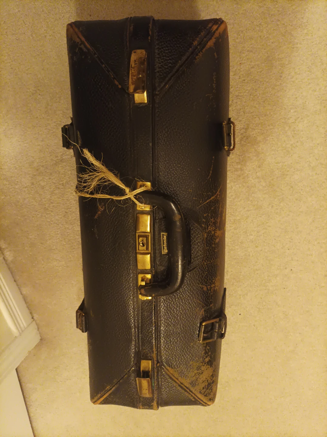 Eatonia Vintage Brown Leather Suitcase