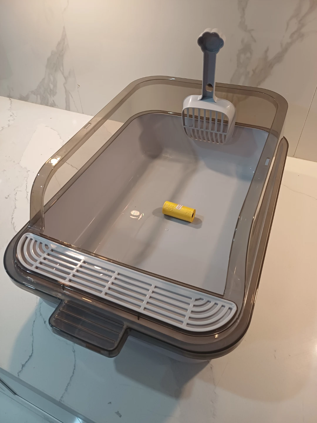 Grey Cat Litter Box with Scoop - photo 2