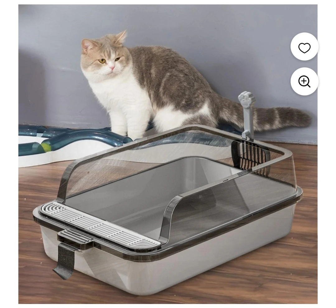 Grey Cat Litter Box with Scoop - photo 4