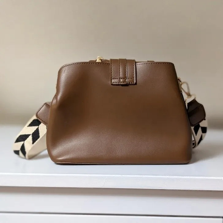 Brown Faux Leather Crossbody Bag #cleanout image indicator(3)
