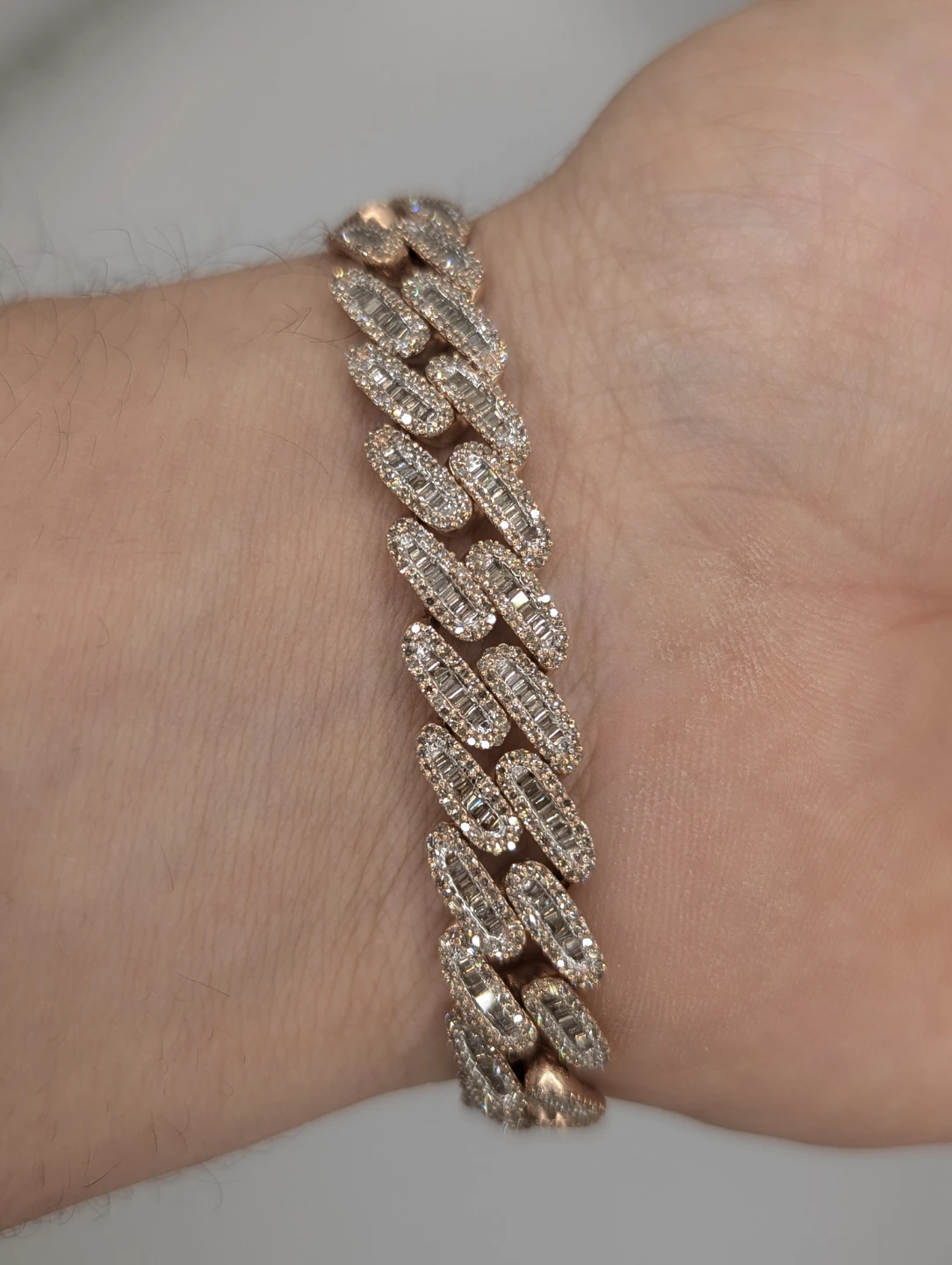 10kt Rose Gold & 6.00ctw Diamond Cuban Link Bracelet - photo 2