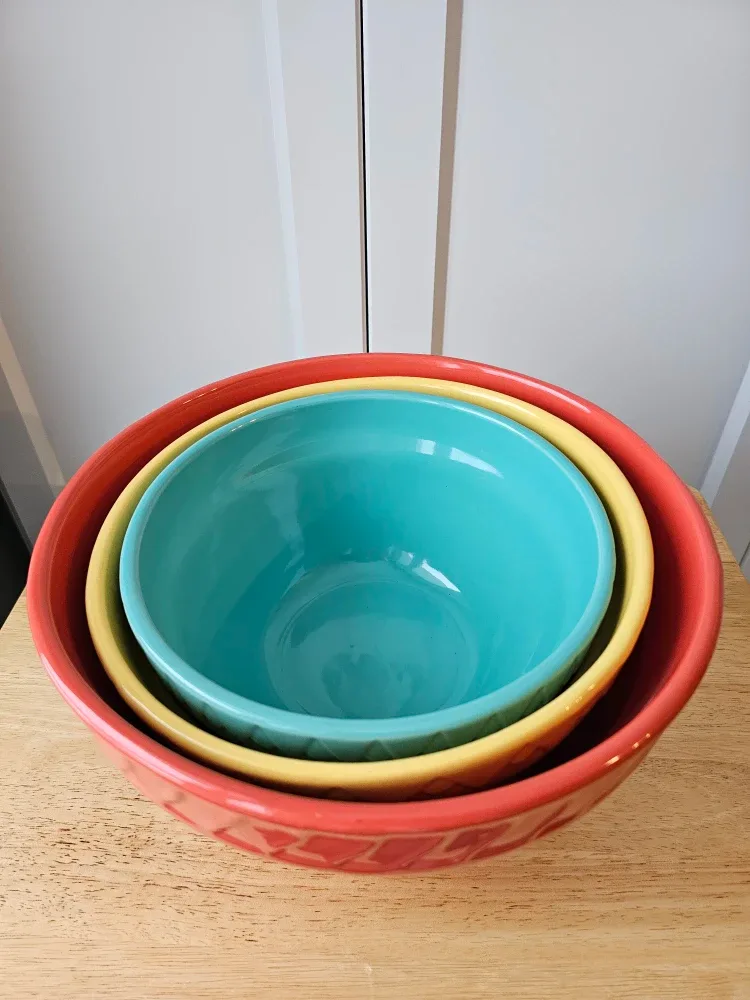 Nesting Ceramic Mixing Bowls - Set of 3 #Cleanout