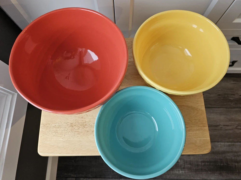 Nesting Ceramic Mixing Bowls - Set of 3 #Cleanout - photo 2
