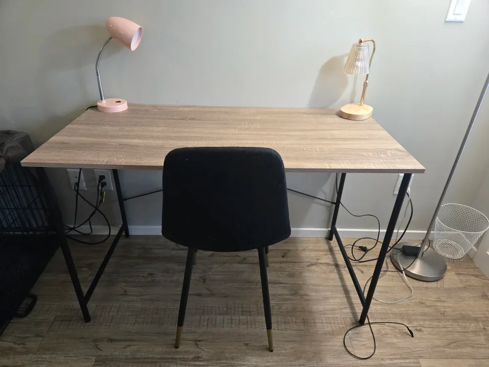 Wooden Desk with Metal Legs