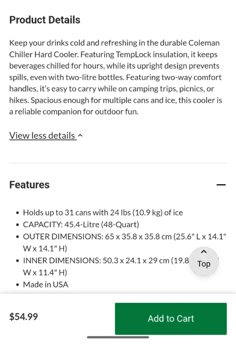 Coleman 48 Quart Chest Cooler - Never Used image indicator(6)