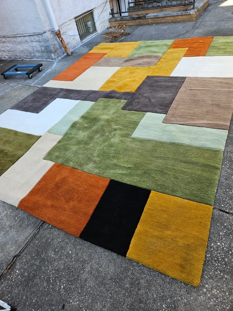 Beautiful NEW large 10x14 handmade wool rug image indicator(2)