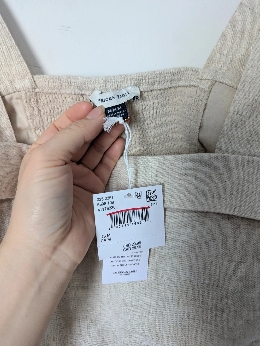 American Eagle Linen Blend Crop Top - photo 3