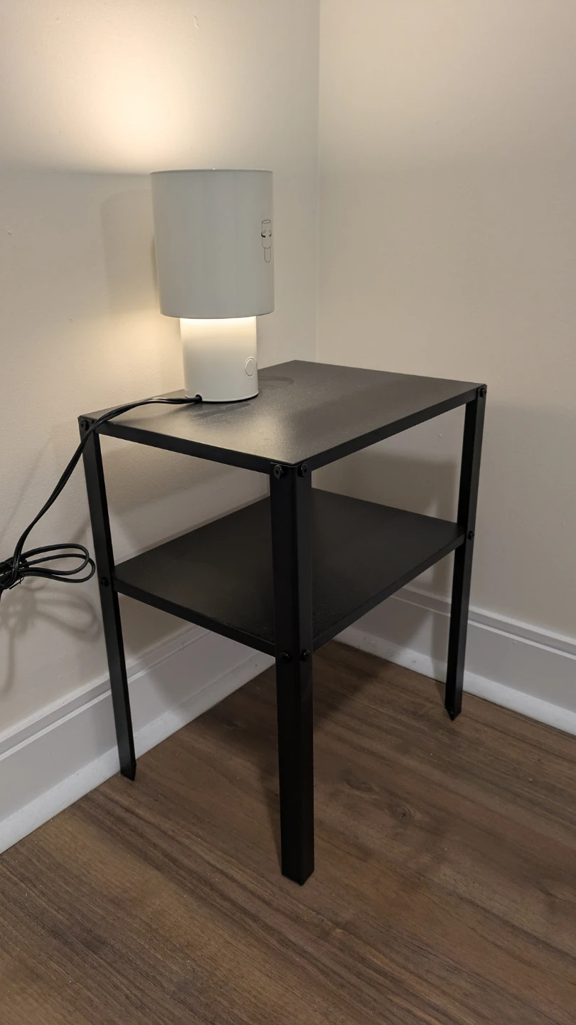 Brand new ikea Black Side Table with Shelf  and lamp