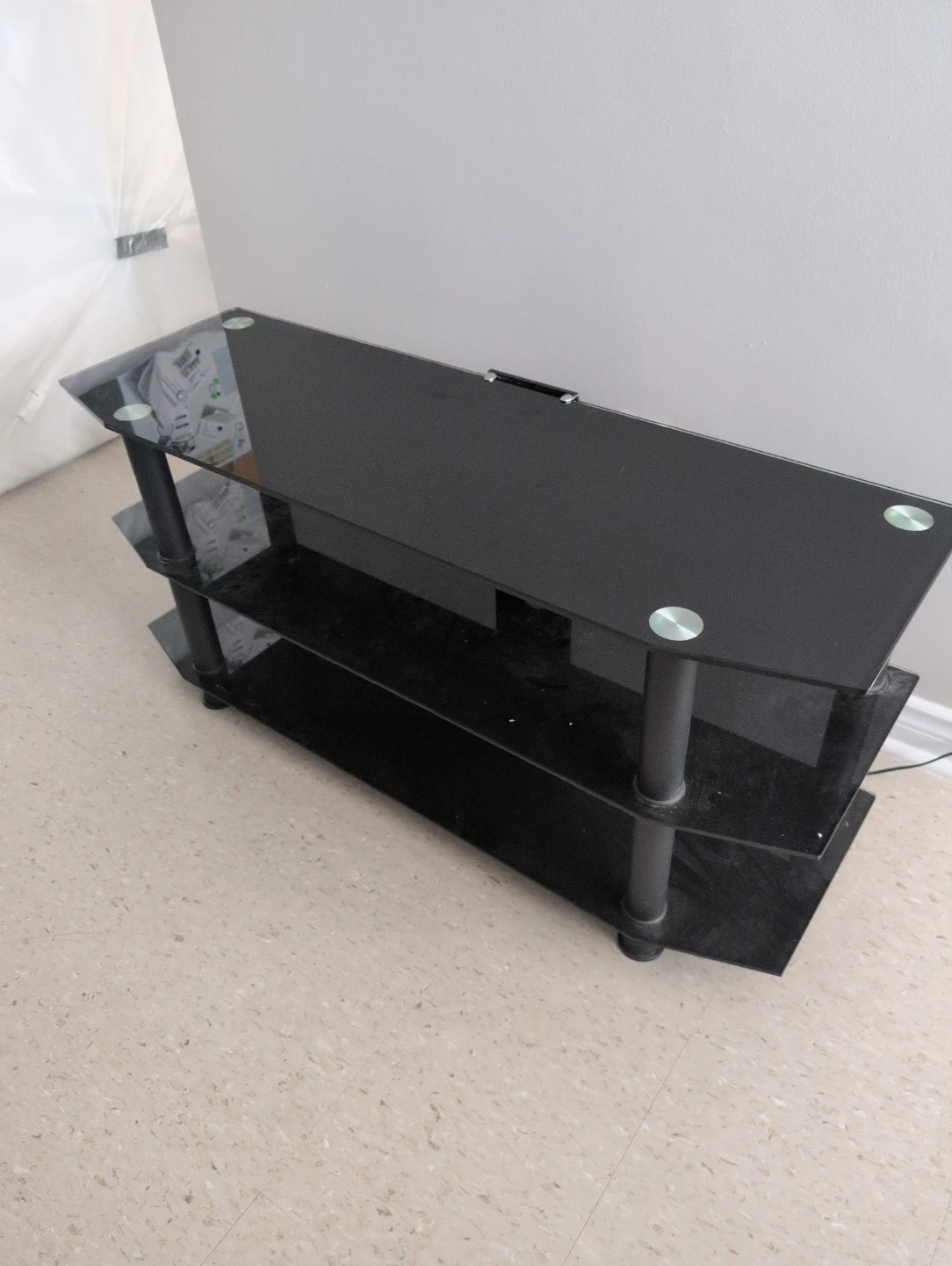 Black Glass TV Stand