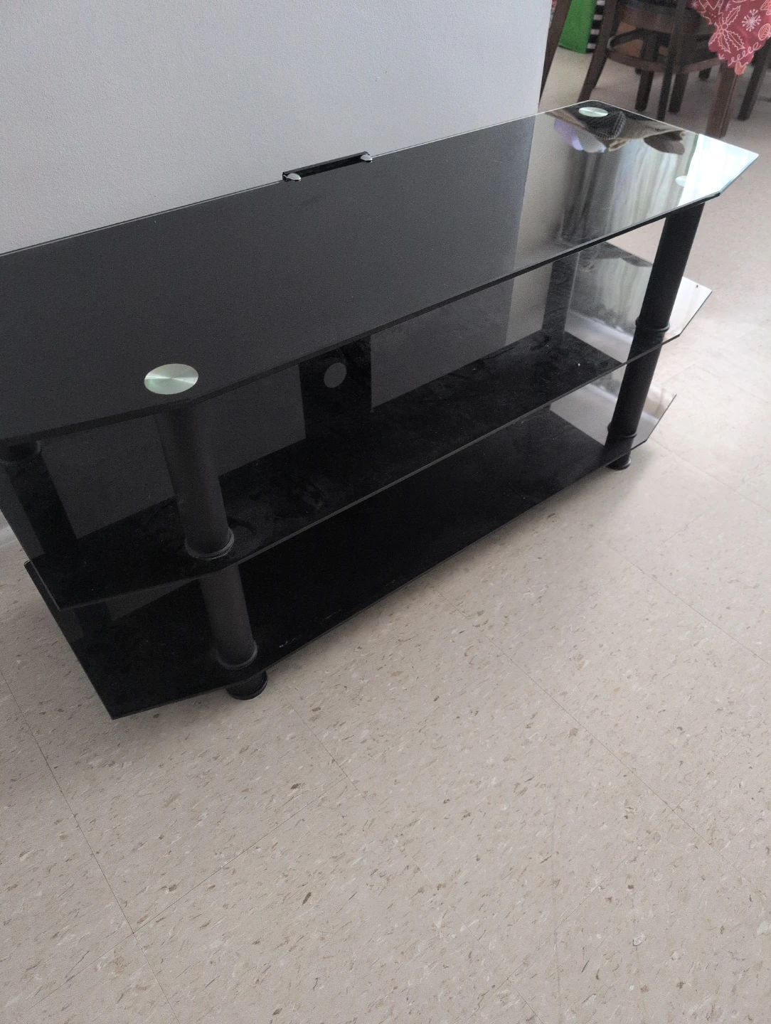 Black Glass TV Stand - photo 2