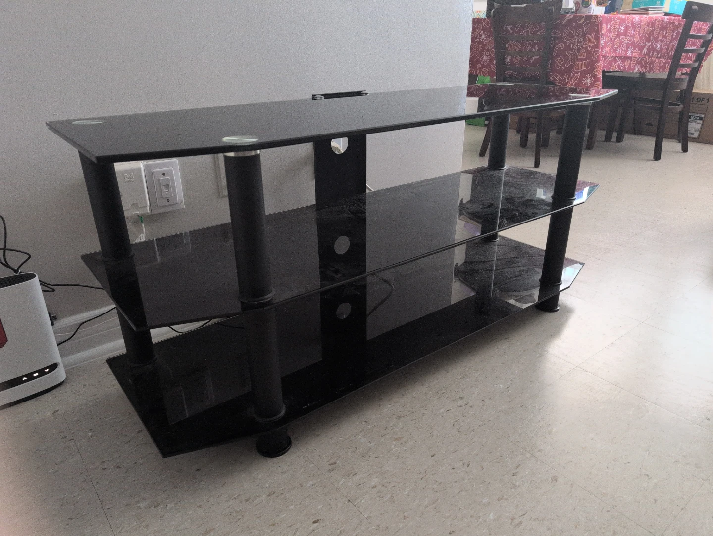 Black Glass TV Stand - photo 3