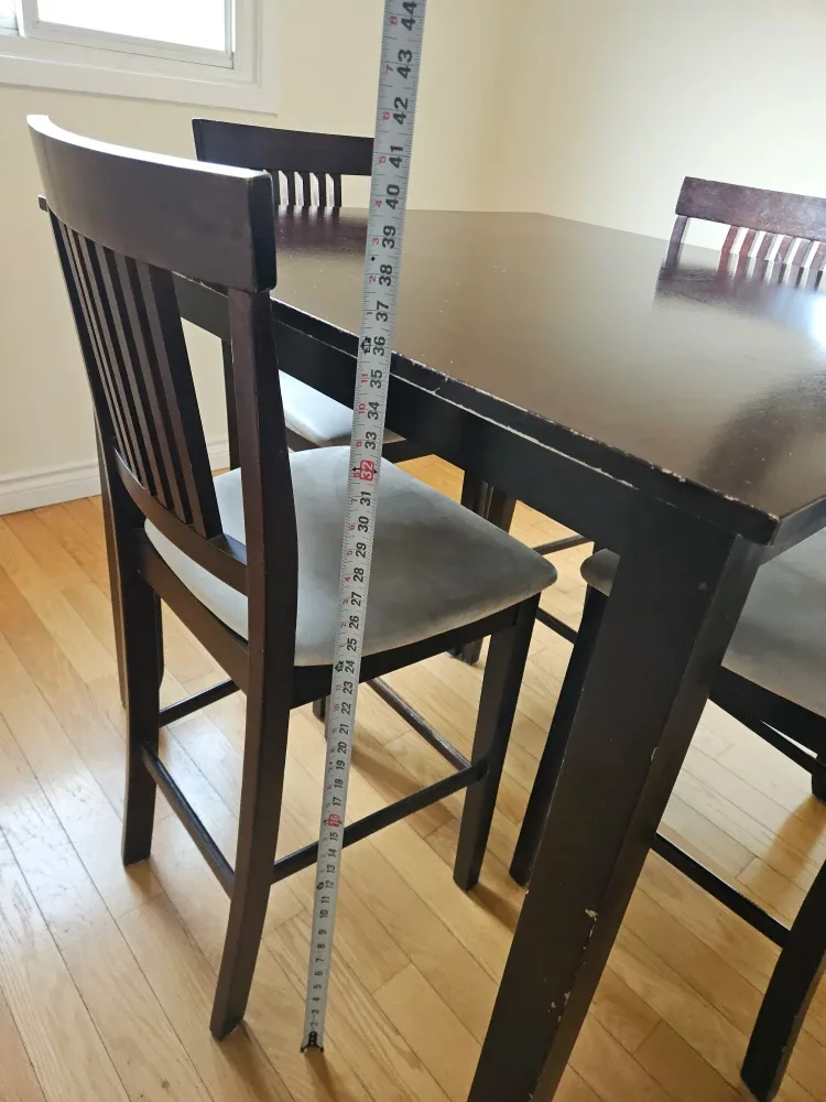 Dark Brown Square Dining Table with 4 Chairs image indicator(3)