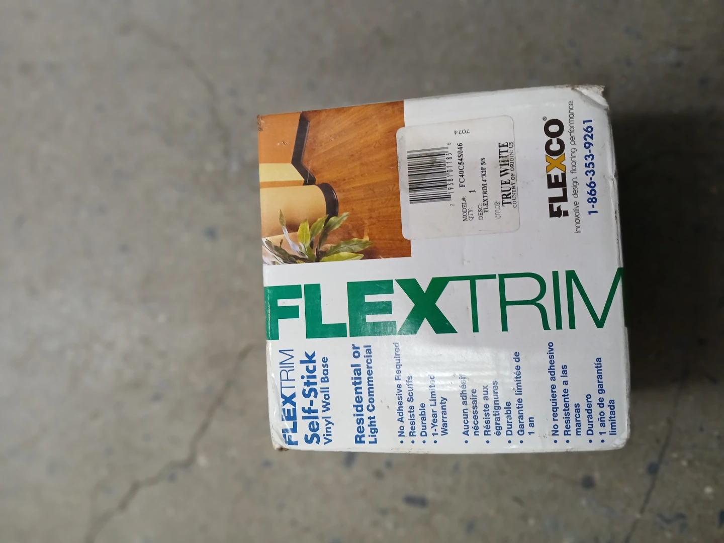 Flextrim Self-Stick Vinyl Wall Base 4" x 20' - photo 4