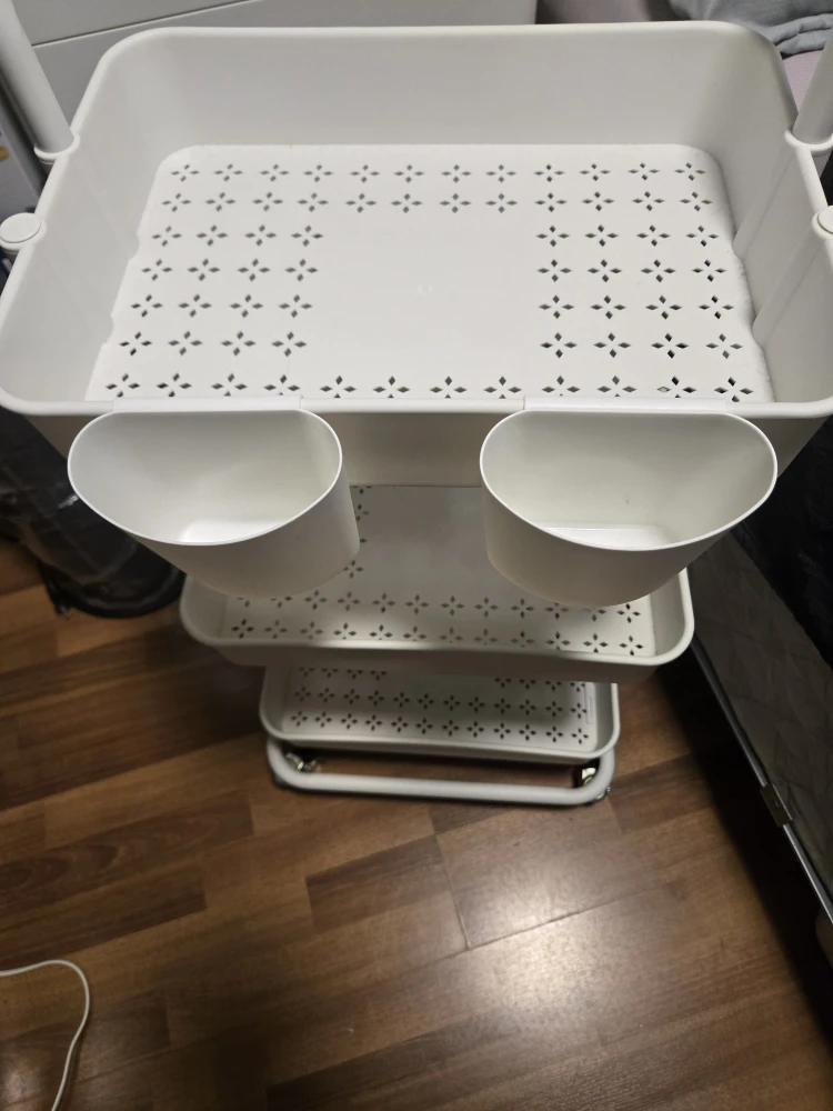 3-tier white trolley