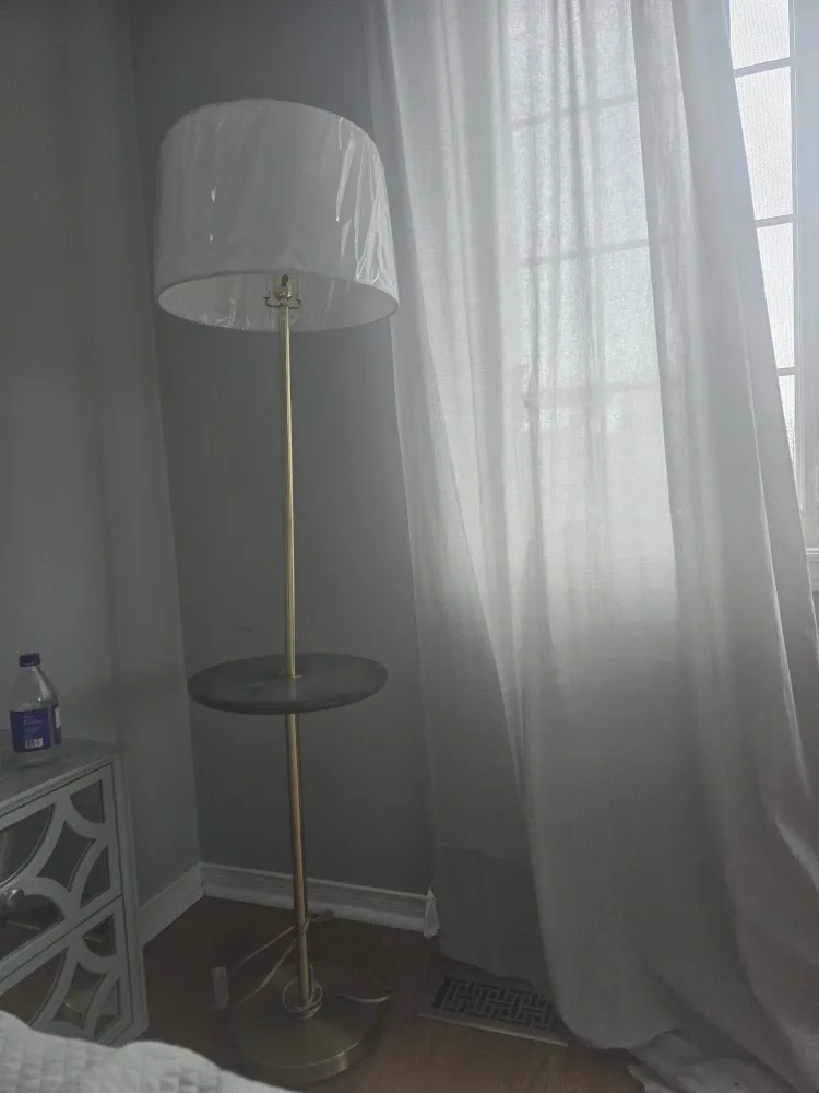 Floor Lamp with Table - Gold Finish