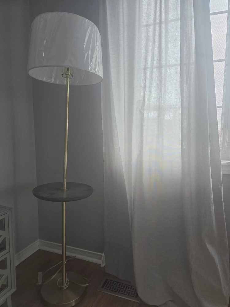 Floor Lamp with Table - Gold Finish - photo 2