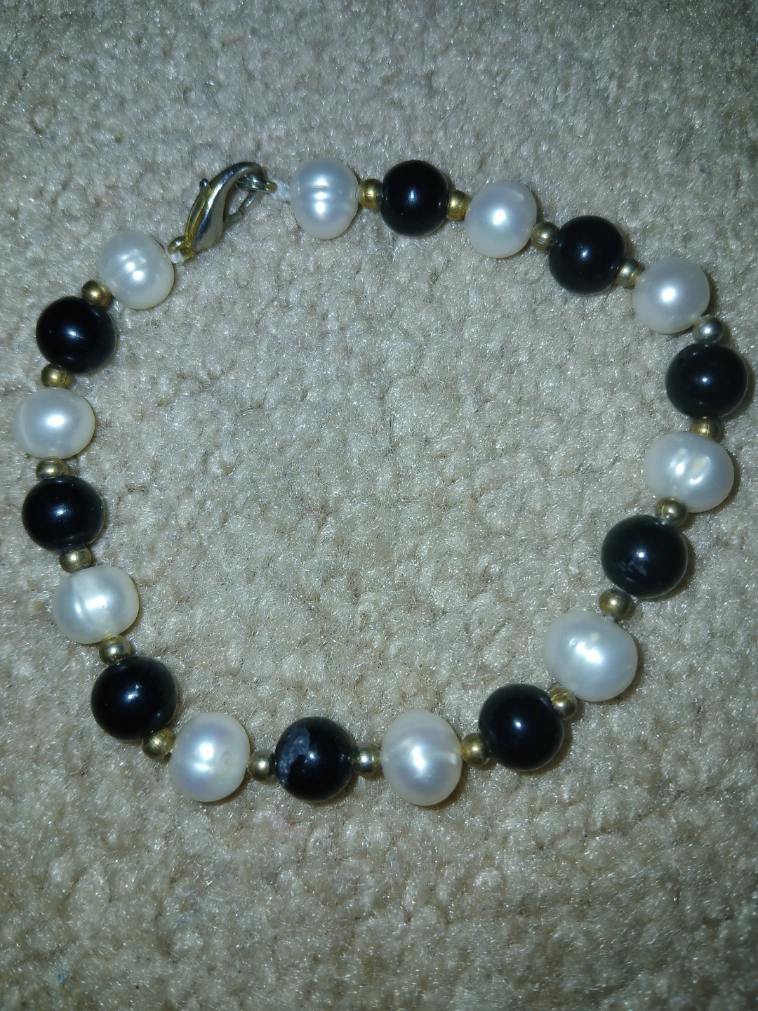 Pearl and Onyx Beaded Bracelet - photo 2