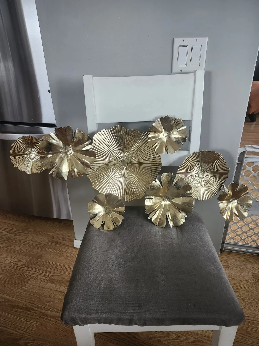 Gold Metal Flower Wall Decor