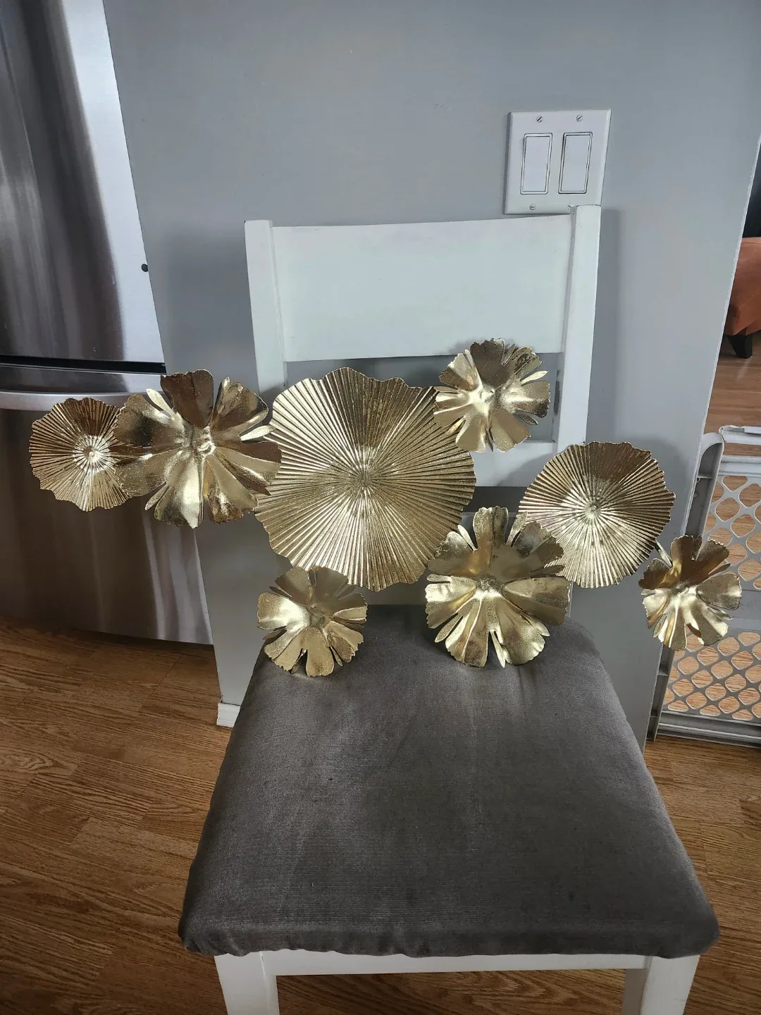 Gold Metal Flower Wall Decor