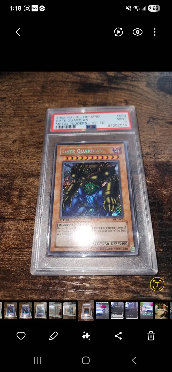 Yu-Gi-Oh! MRD Gate Guardian PSA Mint 9