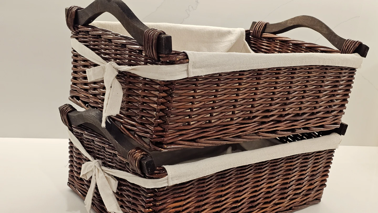 Wicker Storage Baskets with Handles - photo 5