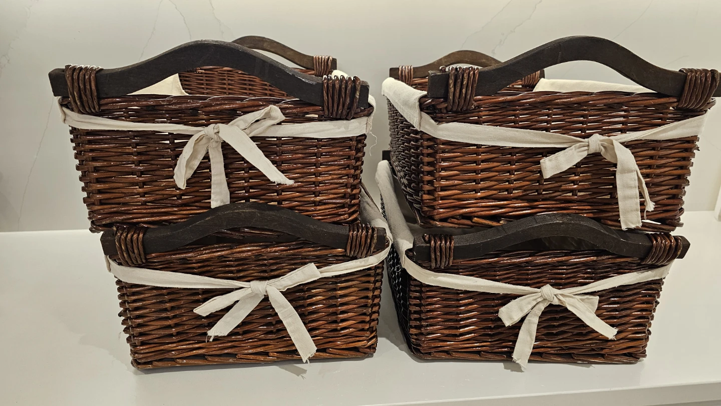 Wicker Storage Baskets with Handles