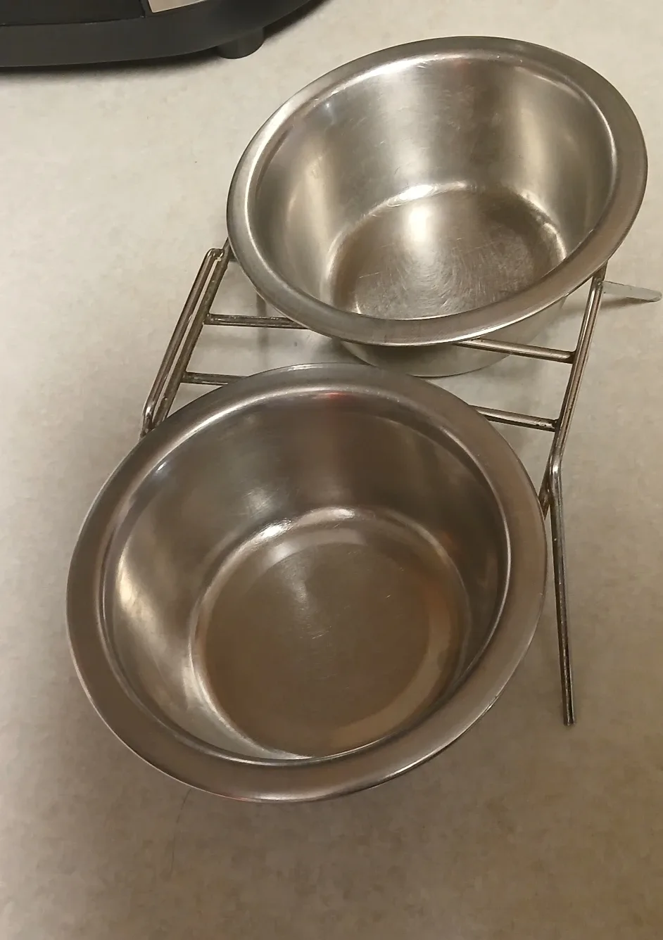 Stainless Steel Double Pet Bowls with Stand
