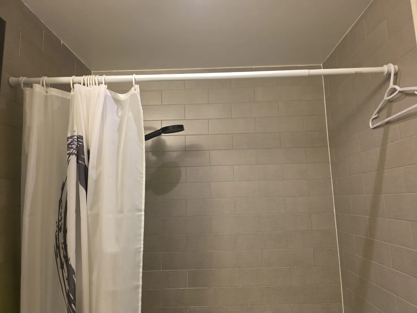 Extendable curtain rod + Shower Curtain