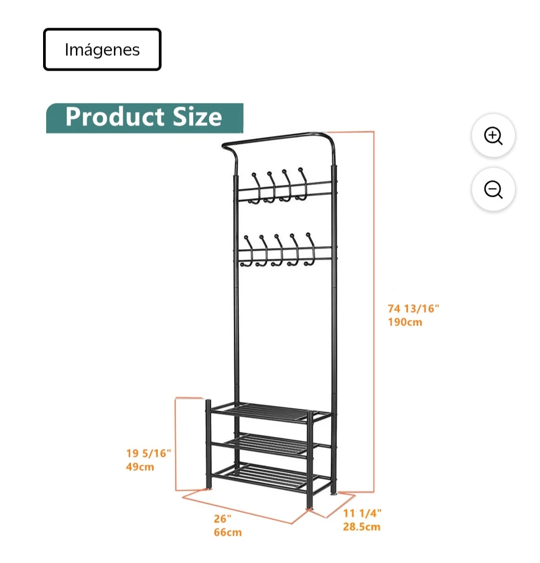 Coat Rack Stand with Shoe Storage - photo 2