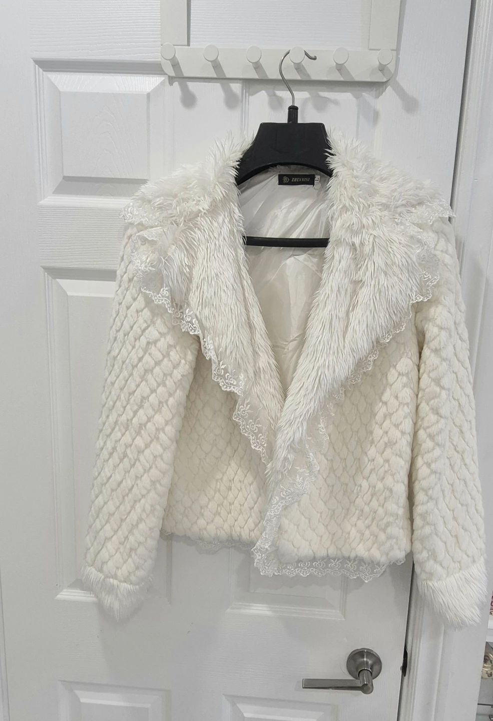 Ivory  White Faux Fur Coat