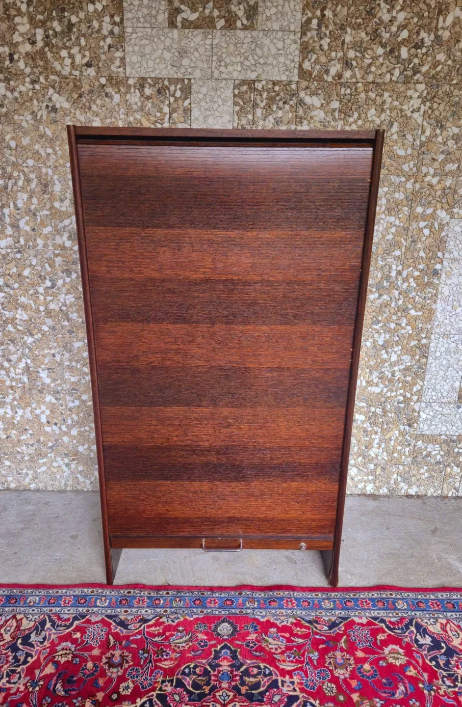 Rolling Tombour Door Bookshelf Cabinet (Delivery Available)