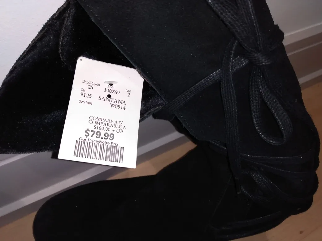 Women's black Santana new with price tag winter boots size 9 image indicator(2)