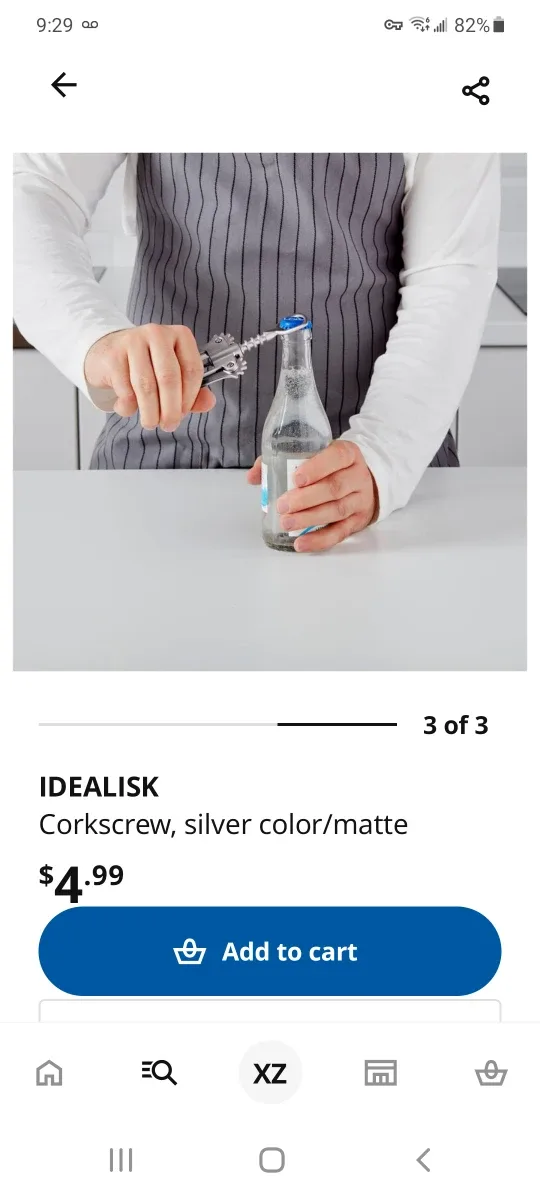 IKEA IDEALISK Corkscrew - Silver #Cleanout image indicator(3)