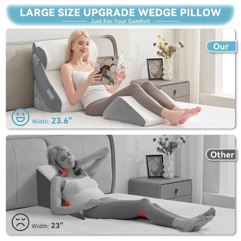 Kingfun 4pcs Orthopedic Bed Wedge Pillow Set - photo 3