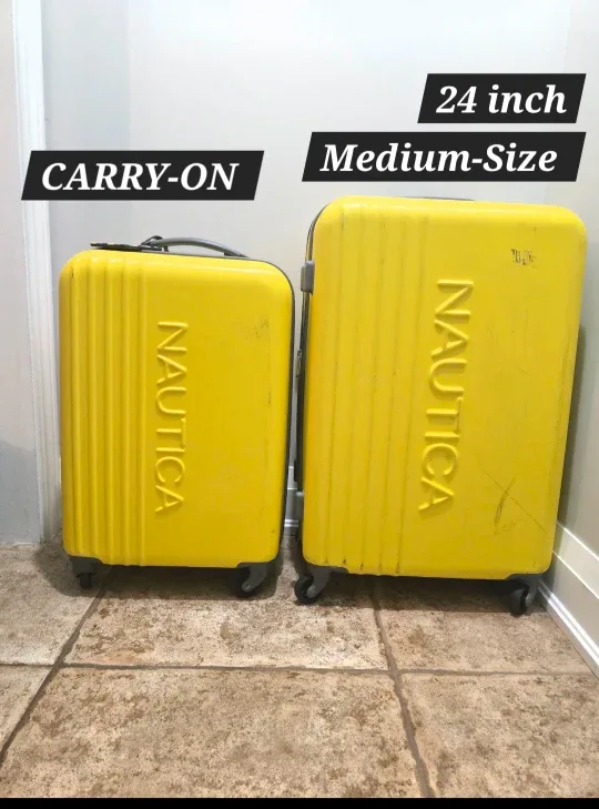 Nautica Yellow Luggage Set - Carry-on & 24 inch