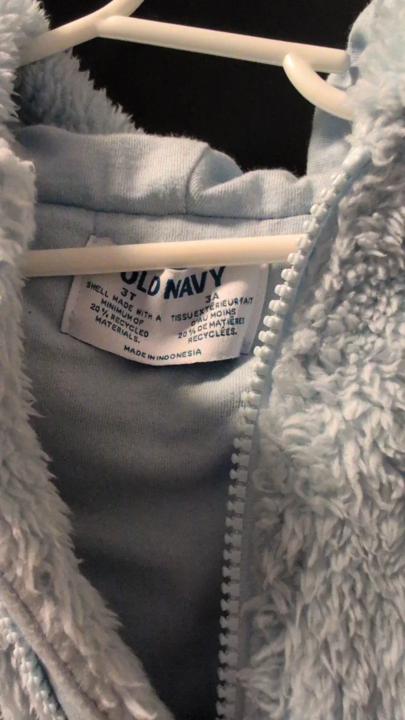 Old Navy 3T Blue Fuzzy Jacket #cleanout image indicator(2)