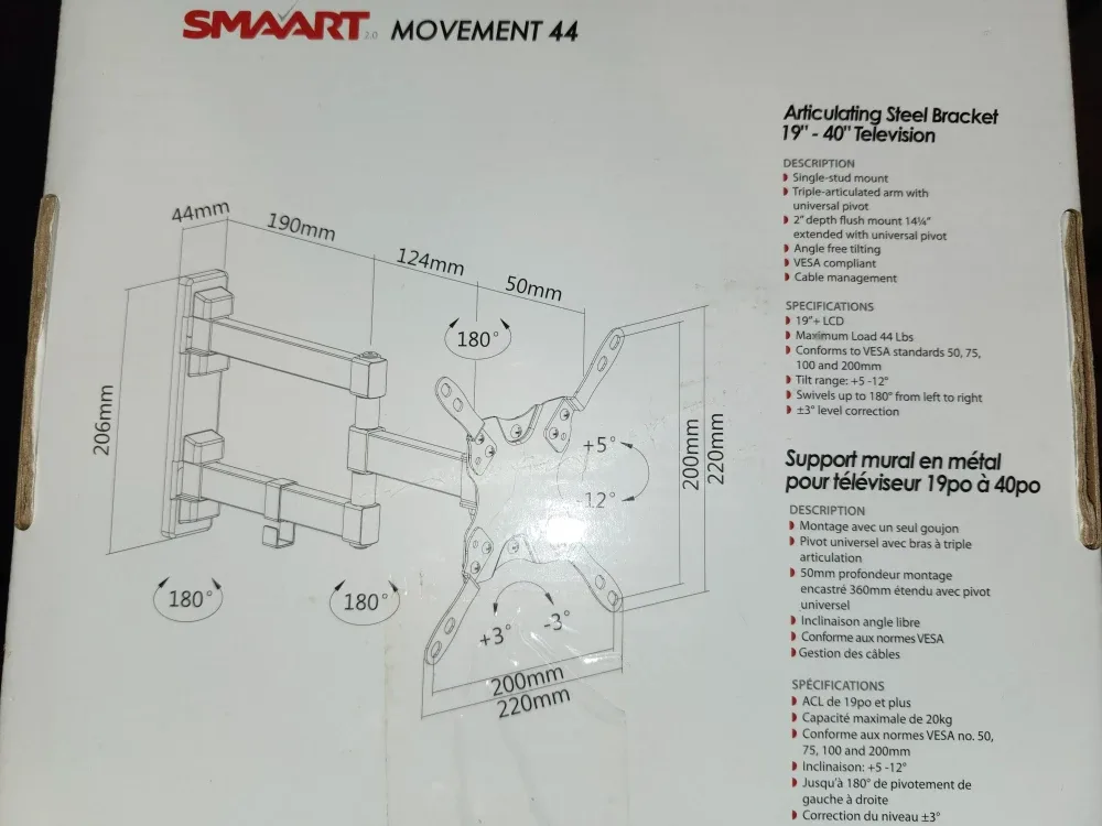 Articulating TV Wall Mount 19"-40" image indicator(3)