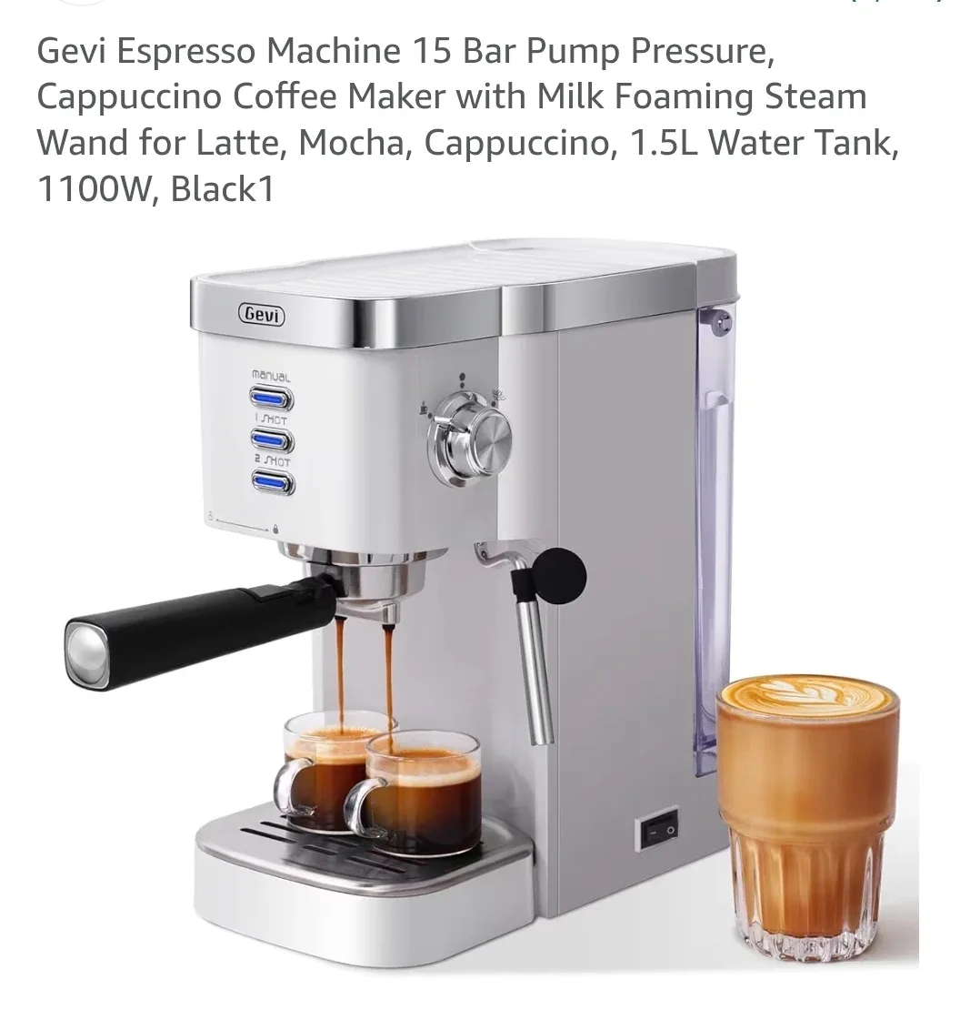 GEVI Espresso & Cappuccino Maker w/ Milk Frother image indicator(2)